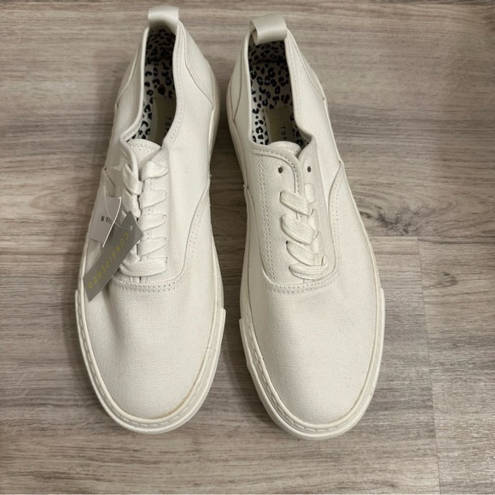 NWT Topshop Top Men Men's White Canvas Shoes size 9